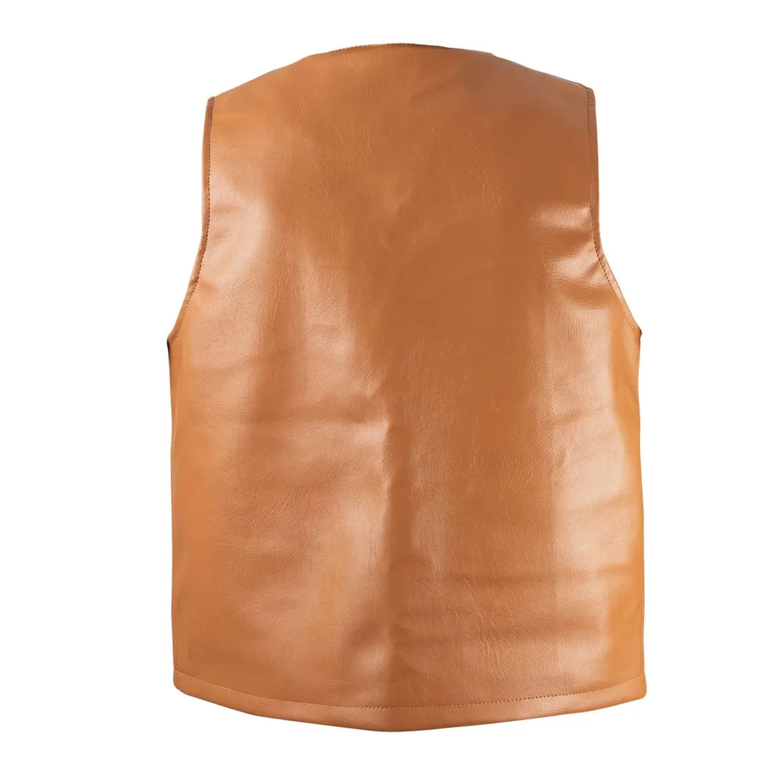 Men’s Camel Brown Leather Hunting Vest