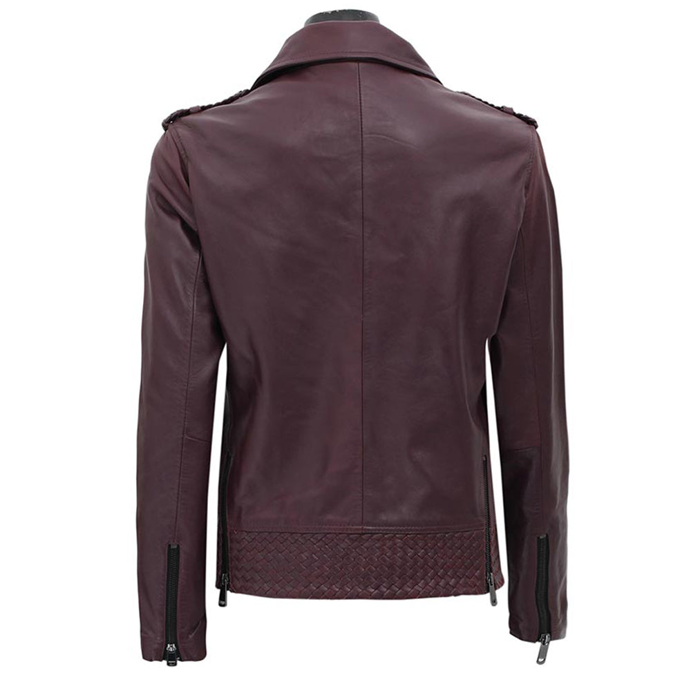 Premium Stylish Purple Biker Fashion Leather Jacket for Women
