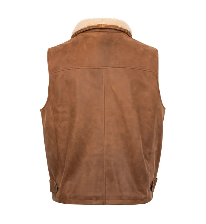 Mens Lone Pine Bourbon Classic Leather Vest