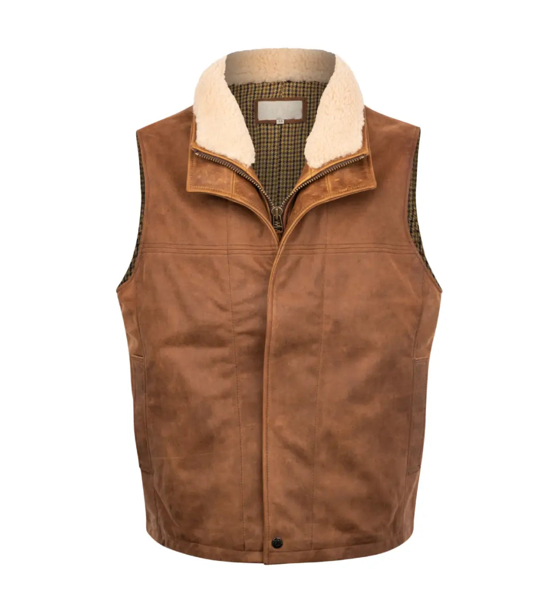 Mens Lone Pine Bourbon Classic Leather Vest