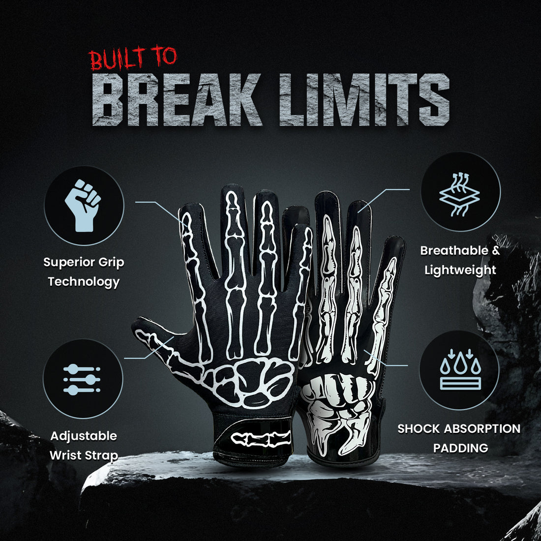 Football Gloves – Super Sticky Receiver Gloves Tacky Grip & Performance for Games & Training – Adult & Youth Sizes