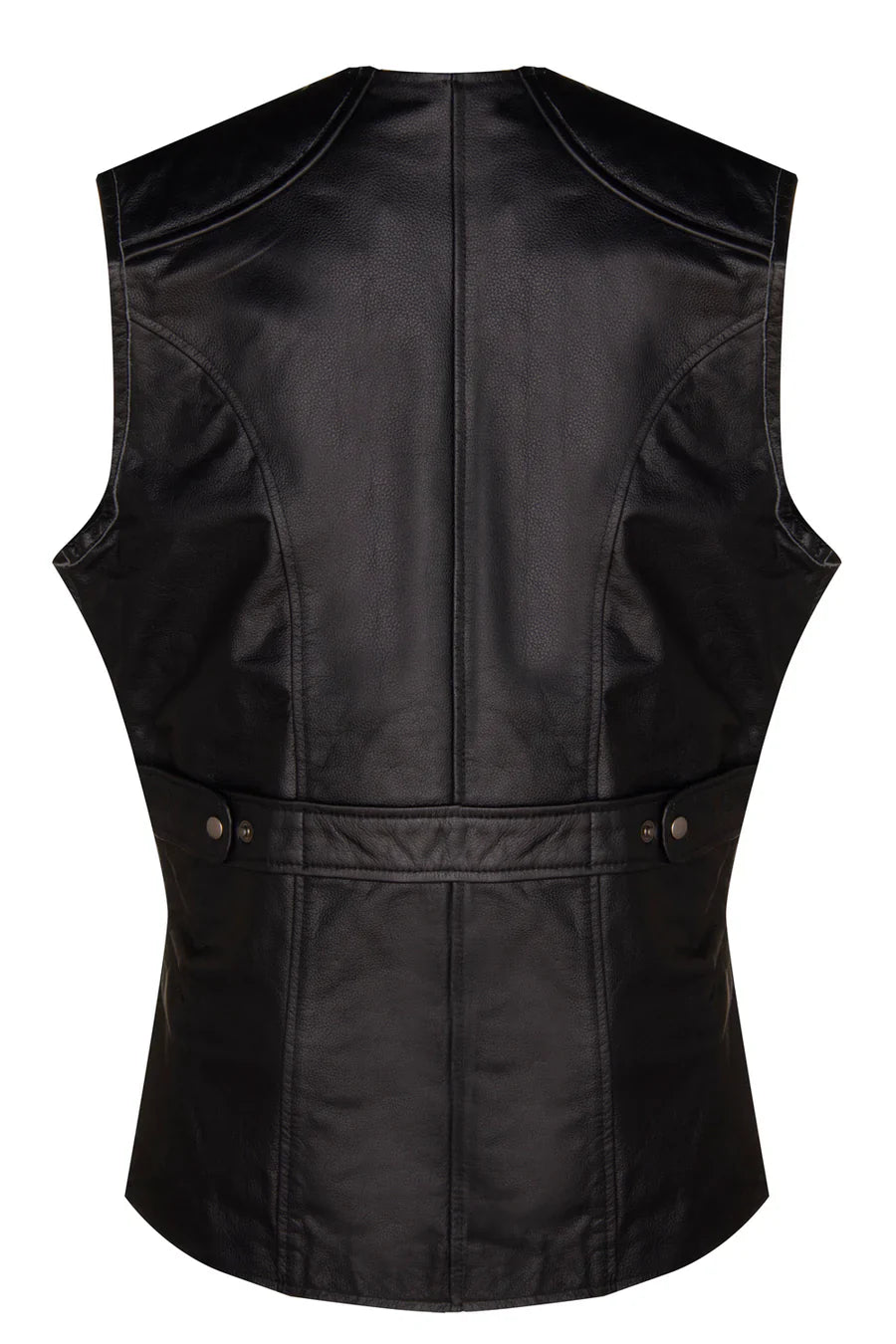 Black Quilted Leather Vest for Men
