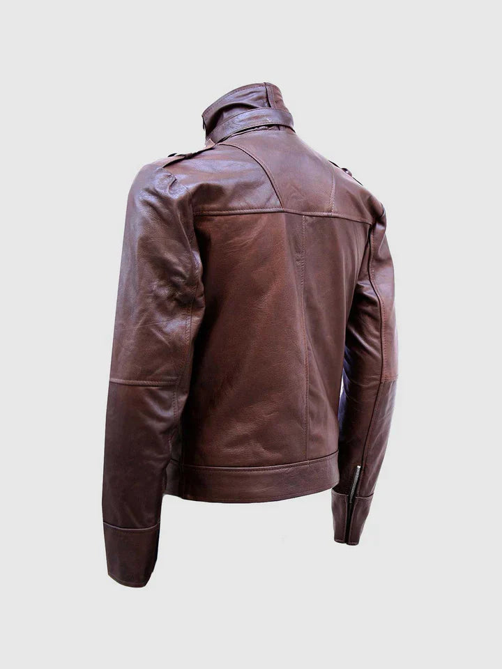 Brown High Collar Jacket