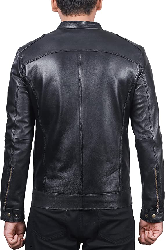 Black Fashion Men Biker Leather Jacket
