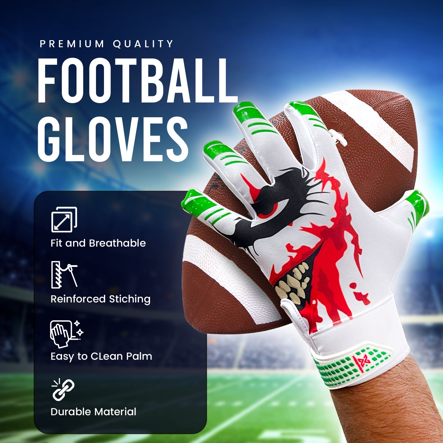 Xezrox Wear Football Gloves – Youth & Adults Kids Sizes