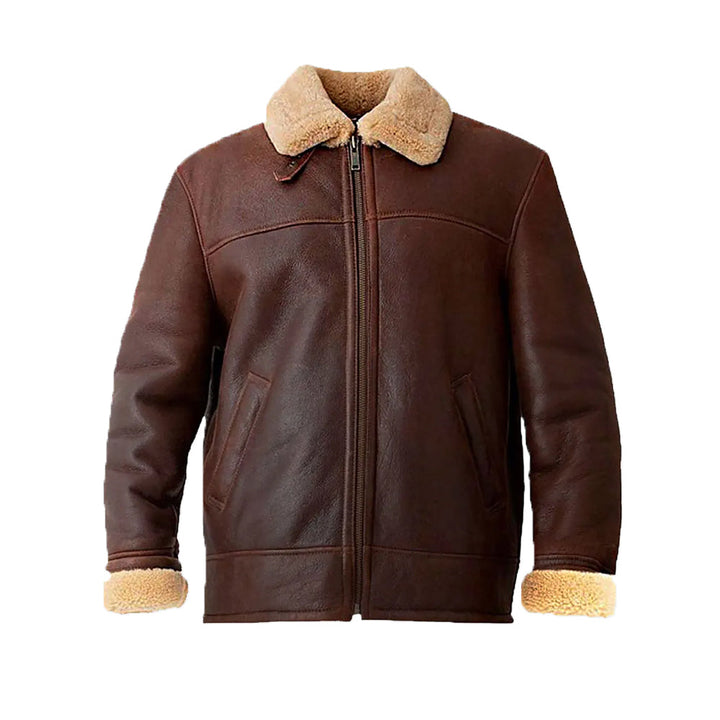 Andrews Men’s Brown Bomber Leather Jacket