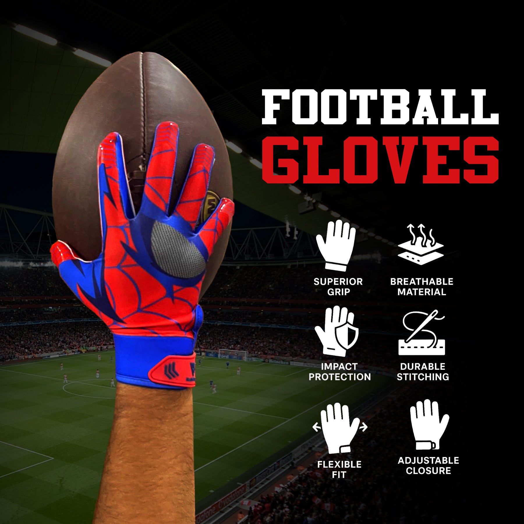 Xezrox Wear Football Gloves – Youth & Adults Kids Sizes