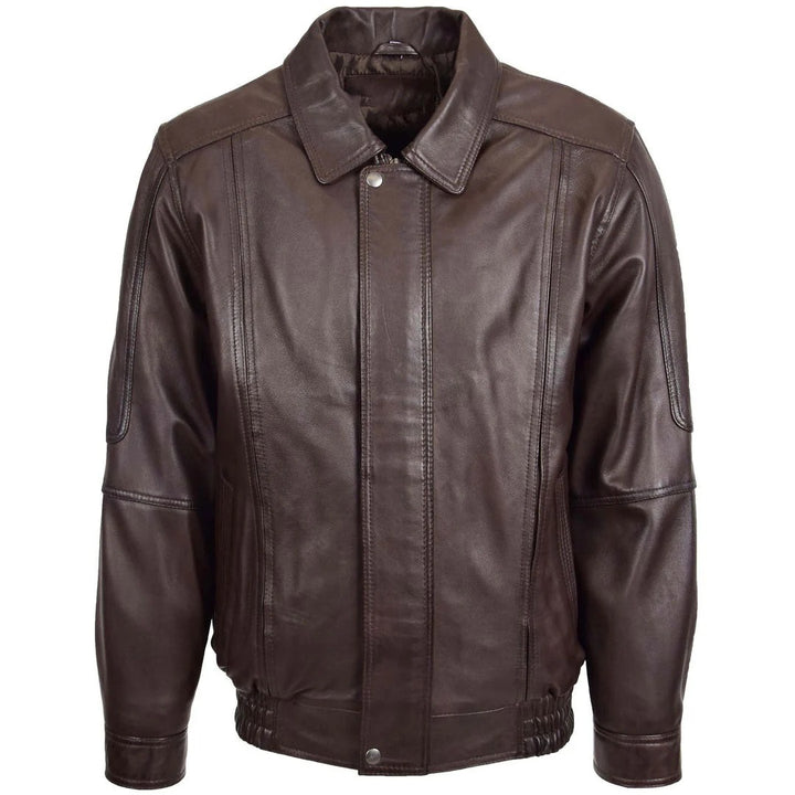 Mens Bomber Leather Jacket Classic Style Jim Brown Nappa