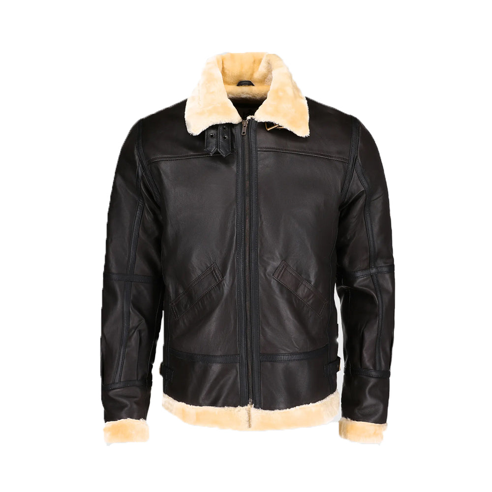 Steve Men’s Brown Bomber Leather Jacket