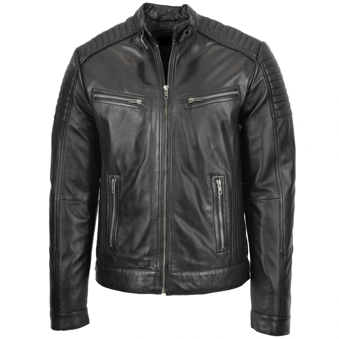 Black Sheepskin Real Leather Jacket Men