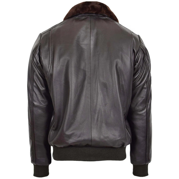 Mens Leather Bomber Jacket G-1 Aviator Style Jarrod Brown