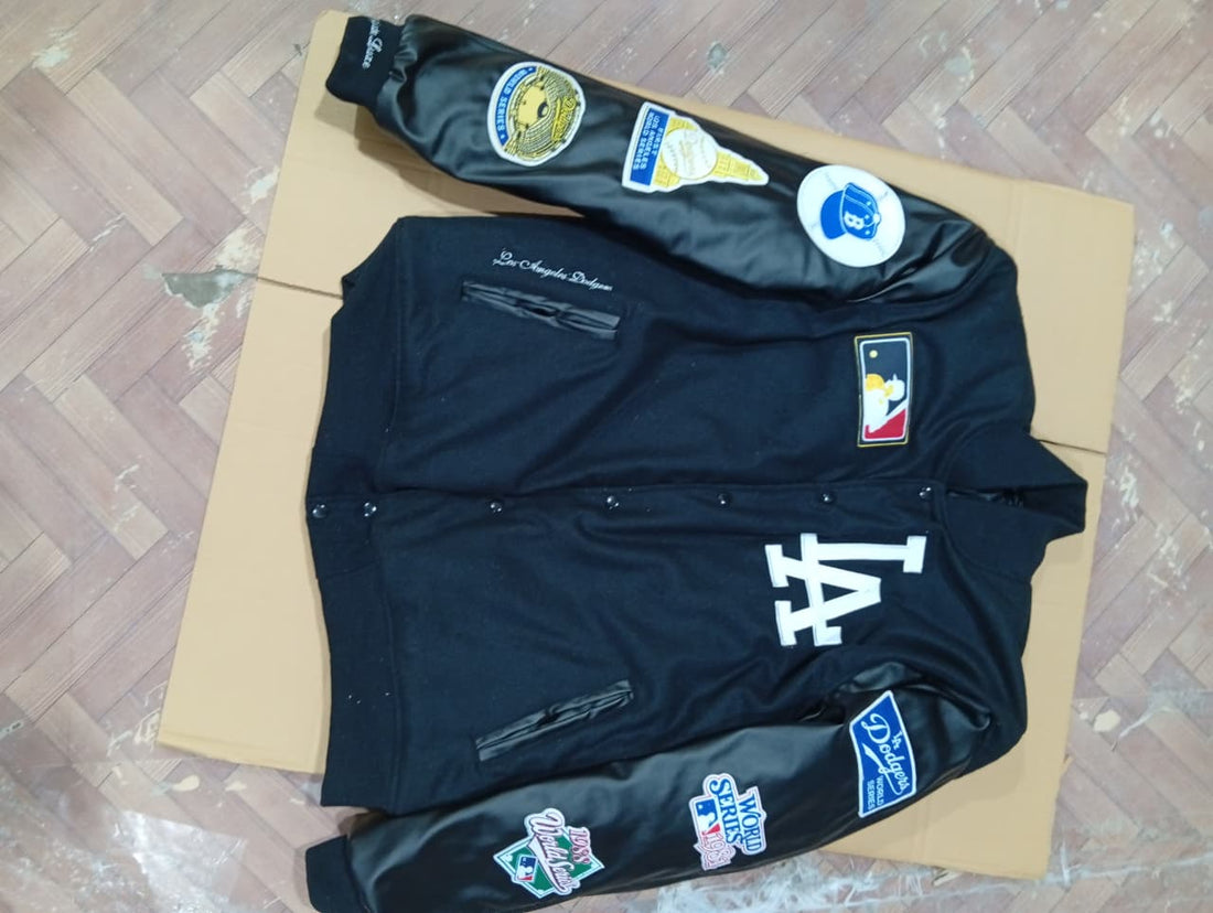LA Dodgers Black Vintage Varsity Jacket