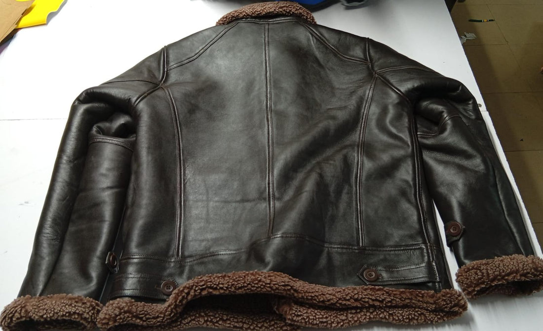Men’s Shearling Lambskin Bomber Brown Leather Jacket