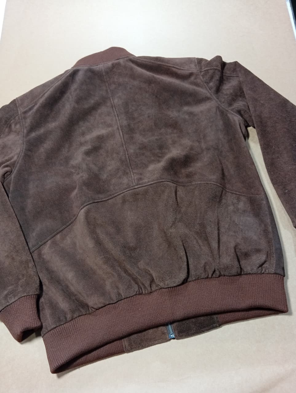 Men's Dark Brown Suede Bomber Jacket