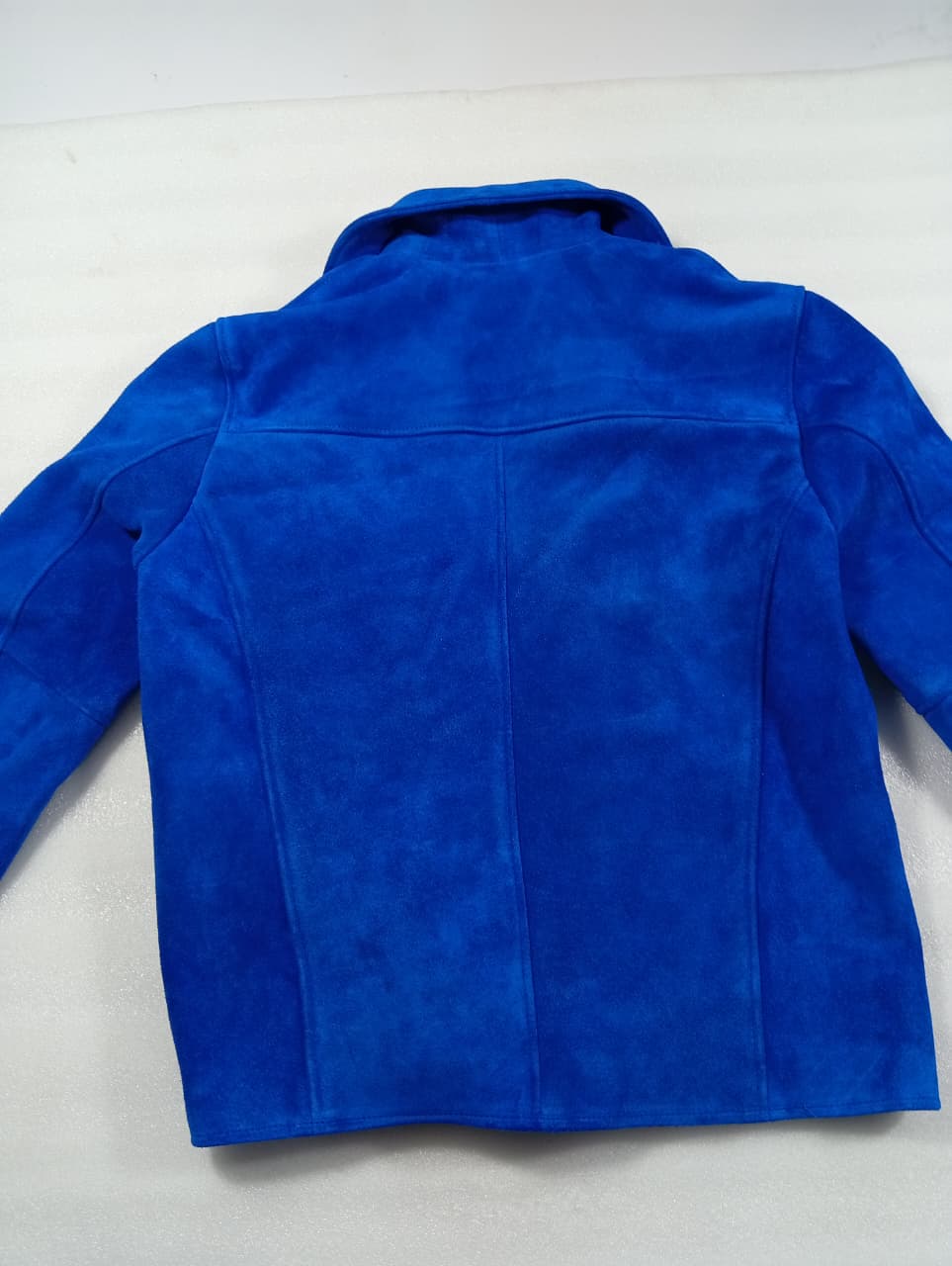 Mens Blue Suede Biker Leather Jacket
