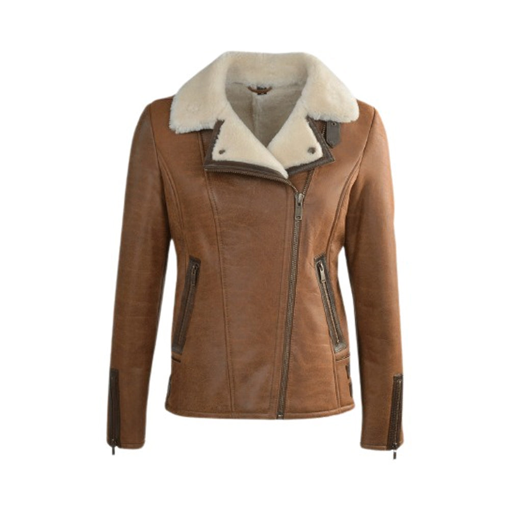 Women’s Jane B-3 Fur Sheepskin Bomber Jacket