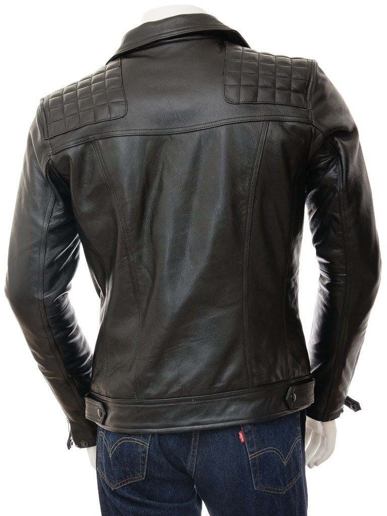 Black Fashion Men Biker Leather Jacket
