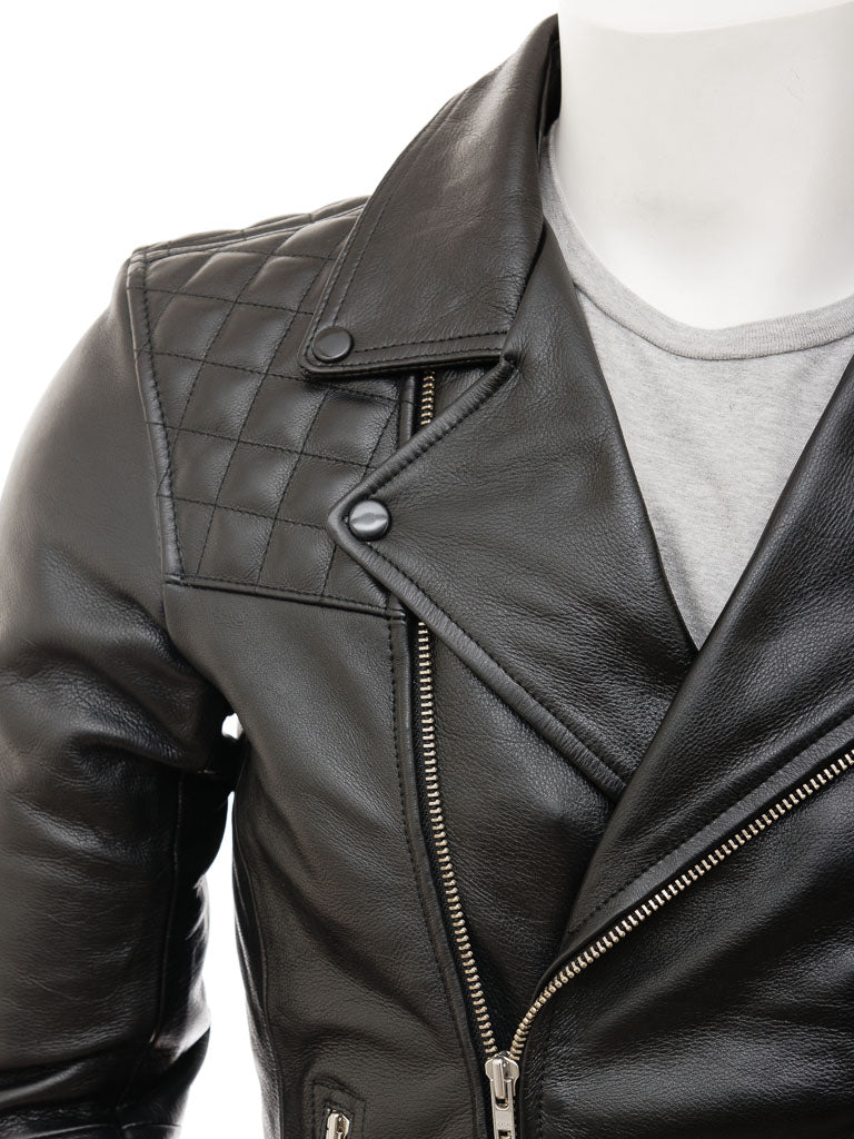 Black Fashion Men Biker Leather Jacket