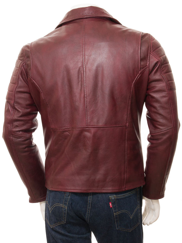 Red Fashion Men Biker Leather Jacket