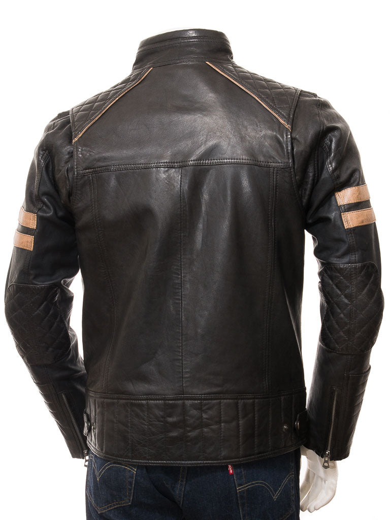 Black Fashion Men Biker Leather Jacket