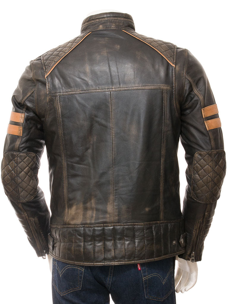 Black Fashion Men Biker Leather Jacket