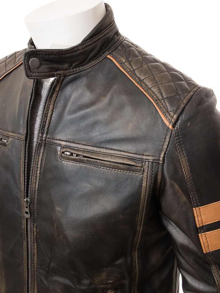 Black Fashion Men Biker Leather Jacket