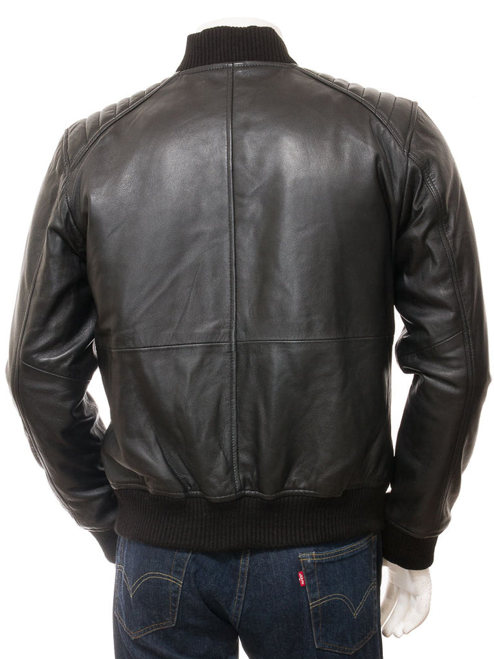 Black Fashion Men Biker Leather Jacket