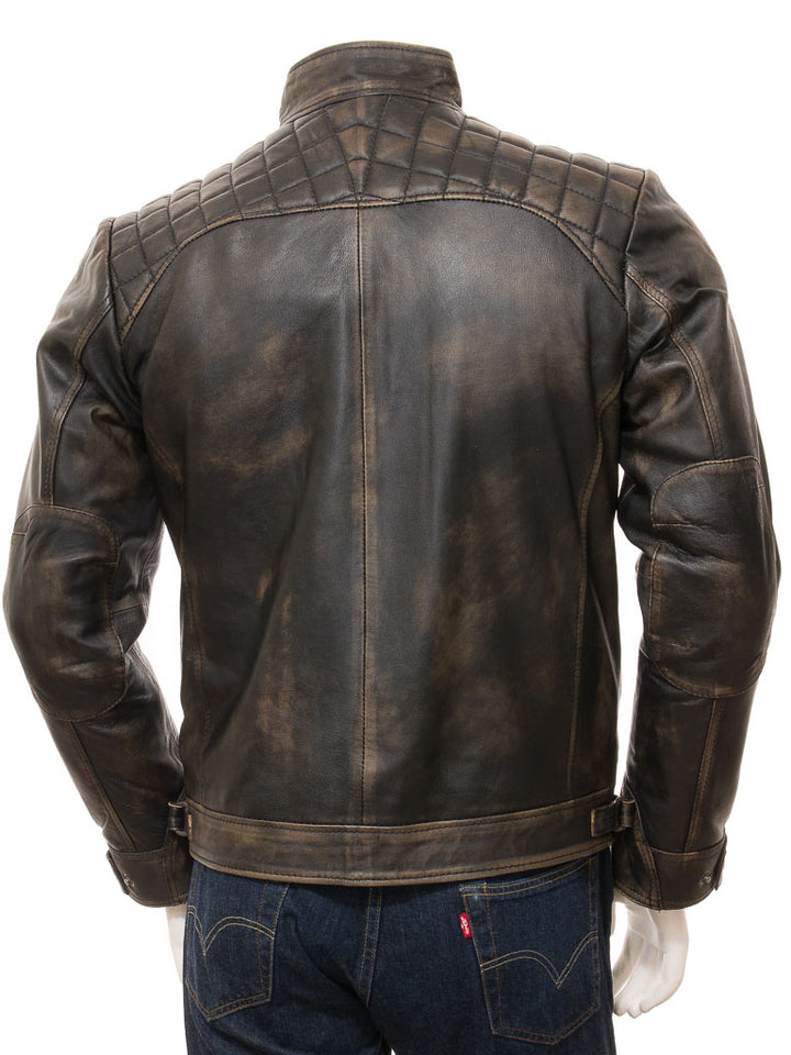 Black Fashion Men Biker Leather Jacket