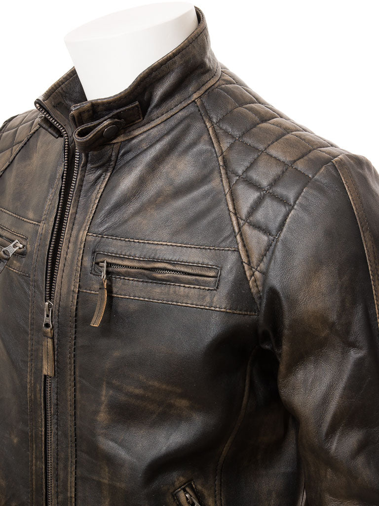 Black Fashion Men Biker Leather Jacket