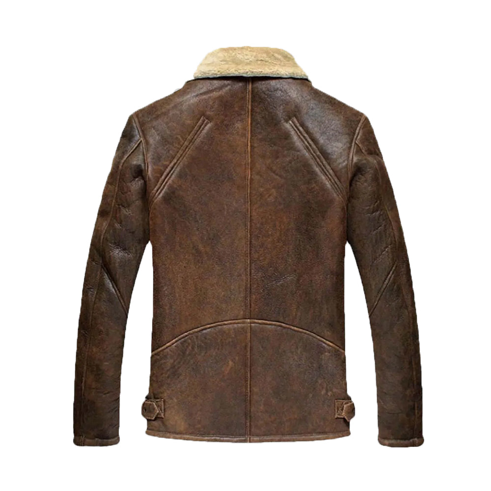 Jamie Men’s Distressed Brown Bomber Leather Jacket