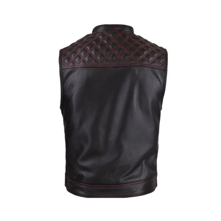 Men’s Quilted Leather Biker Vest