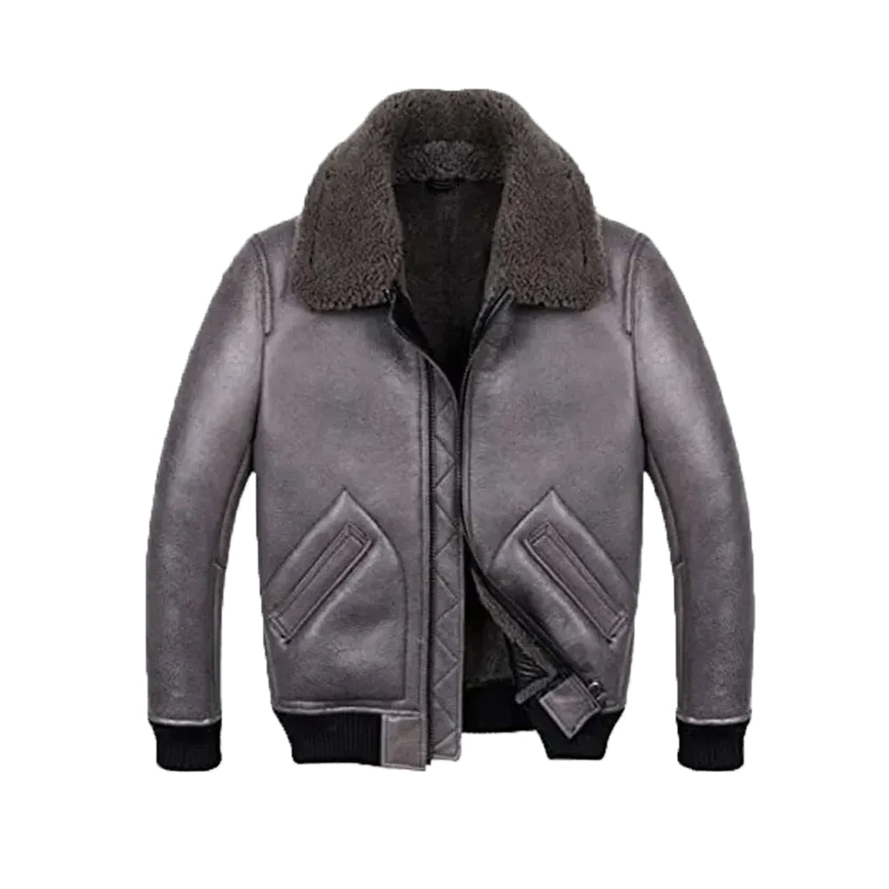 Robinson Shearling Grey B2 Leather Jacket