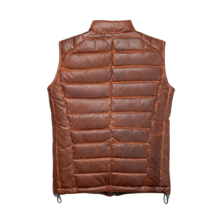 Men’s Lambskin Puffer Quilted Leather Vest