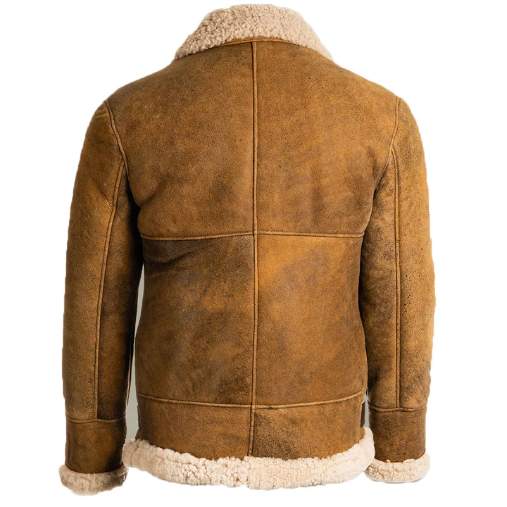 Brad Men’s Brown B-3 Bomber Leather Jacket