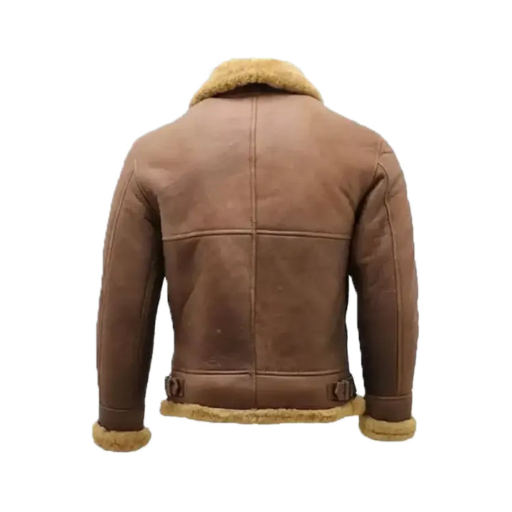 Men's Shearling Brown Leather Fur Jacket
