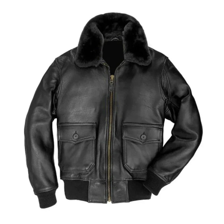 Mark US Shearling Fur G-1 Bomber Flight Jacket