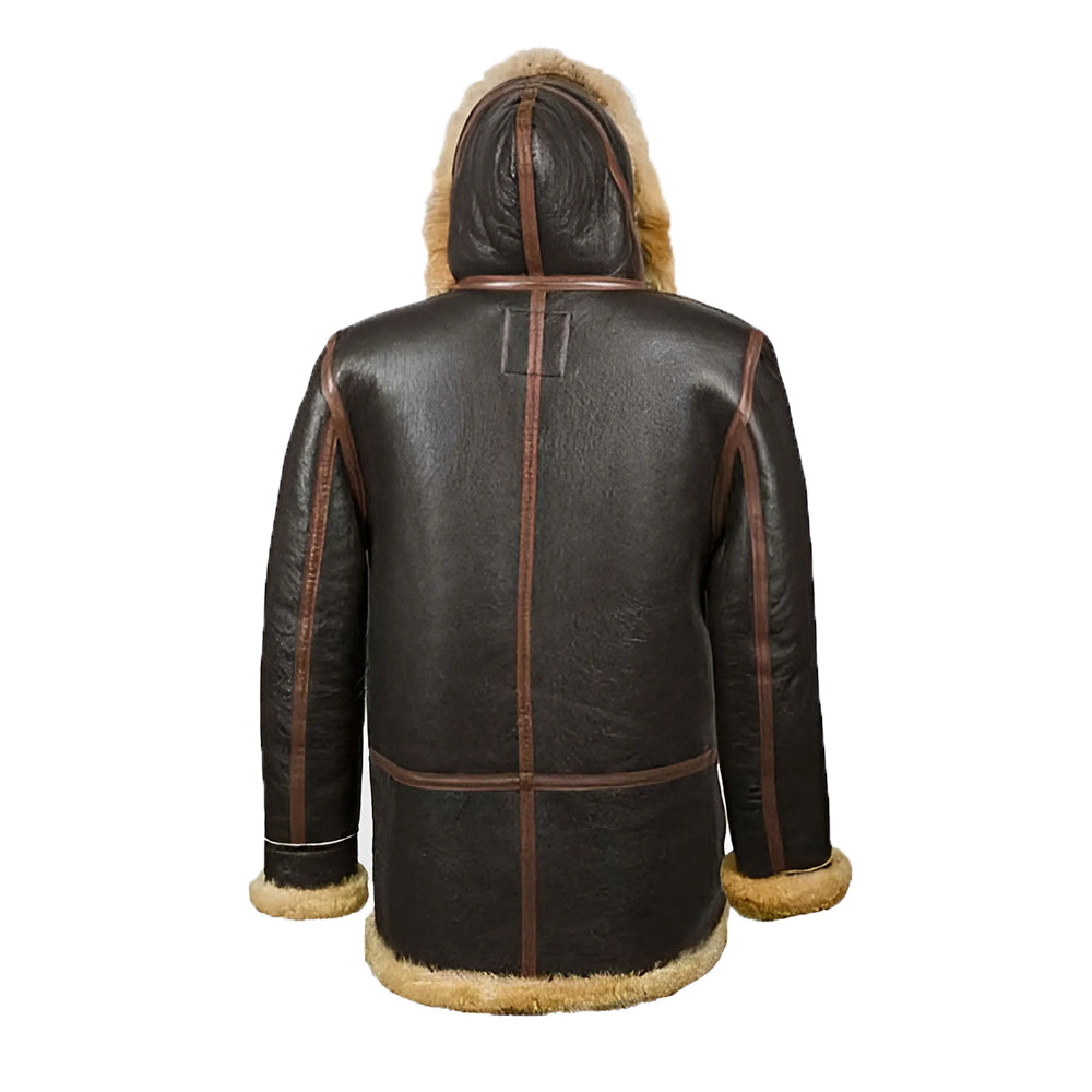 Connor Men’s Dark Brown B-7 Bomber Leather Jacket