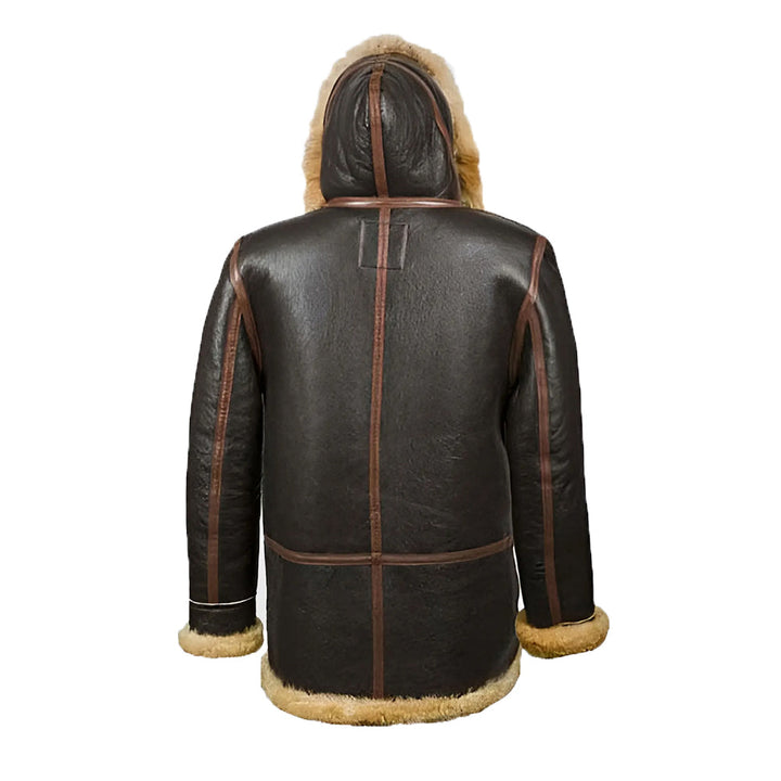 Connor Men’s Dark Brown B-7 Bomber Leather Jacket