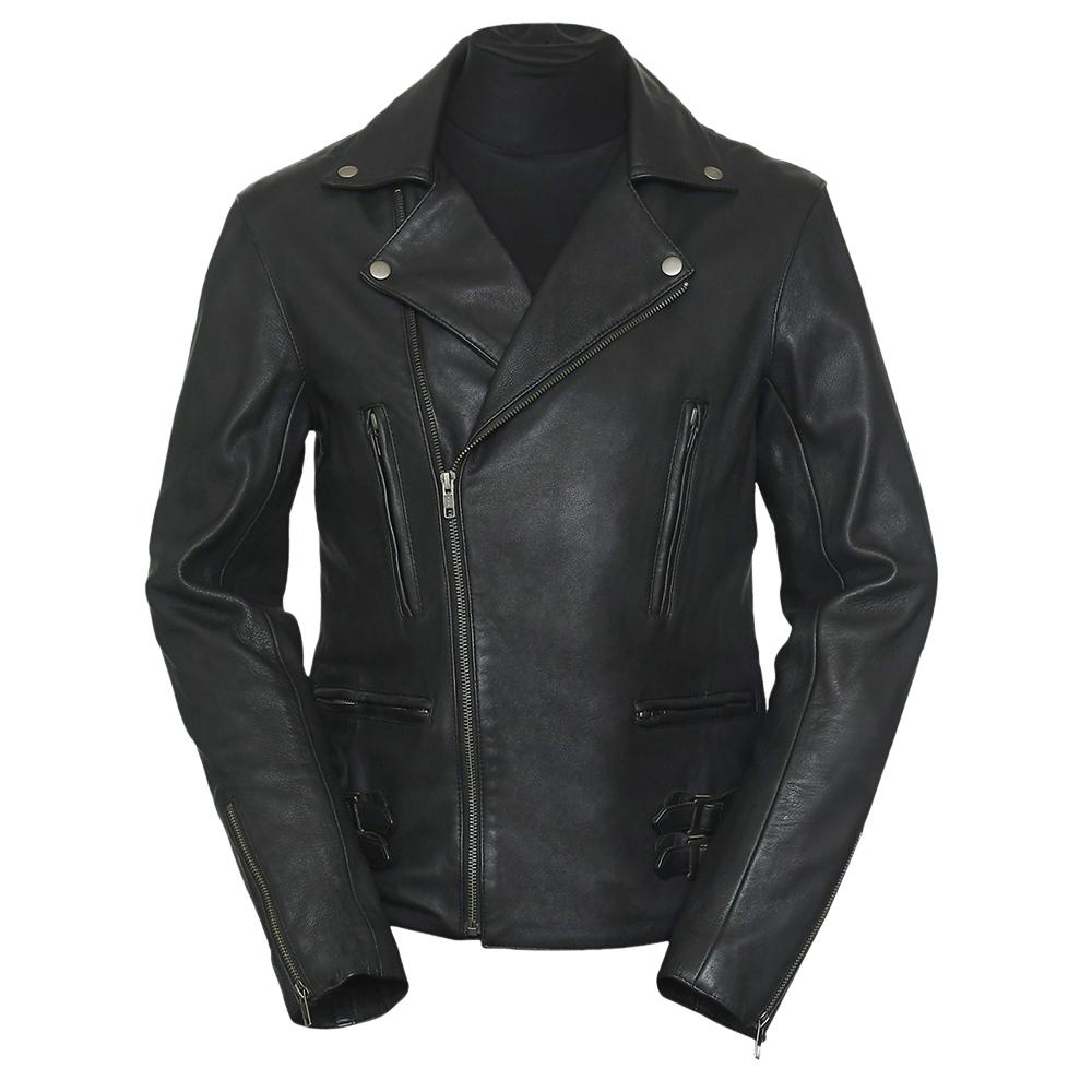 Easy Rider Black Leather Jacket for Men - Genuine Slim Fit