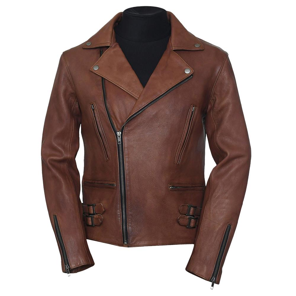 Easy Rider Brown Leather Jacket for Men - Genuine Slim Fit