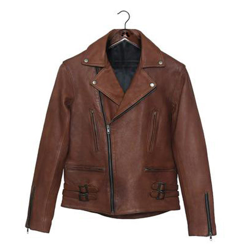 Easy Rider Brown Leather Jacket for Men - Genuine Slim Fit