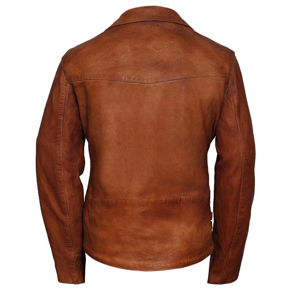 Easy Rider Camel Leather Jacket for Men - Genuine Slim Fit