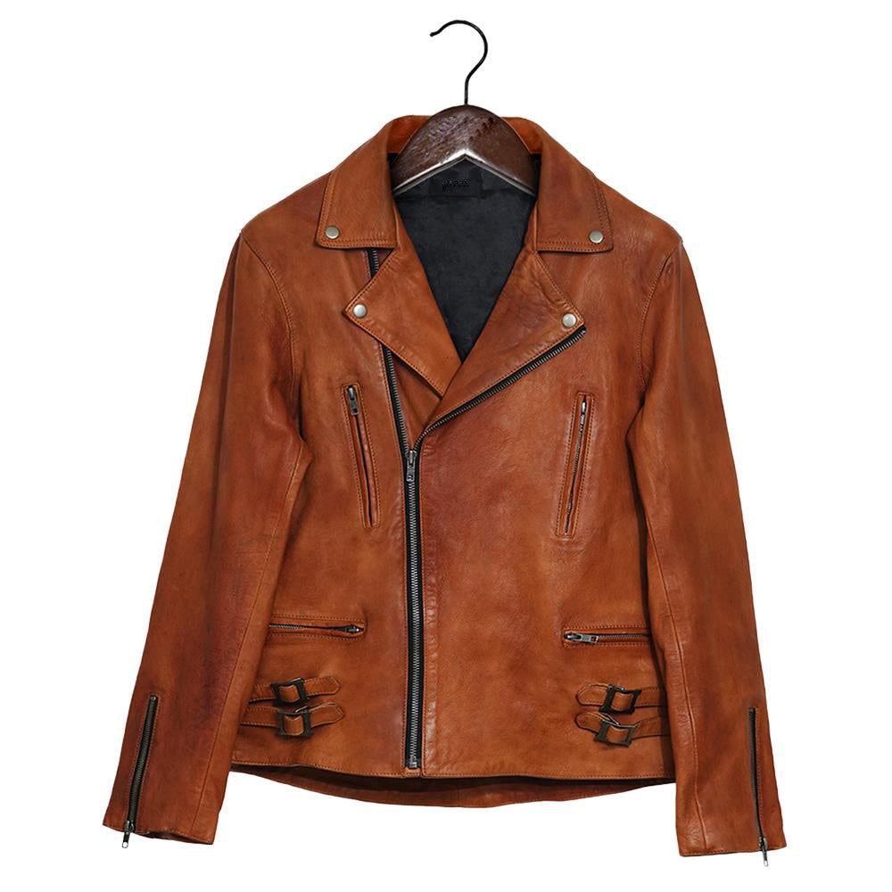 Easy Rider Camel Leather Jacket for Men - Genuine Slim Fit