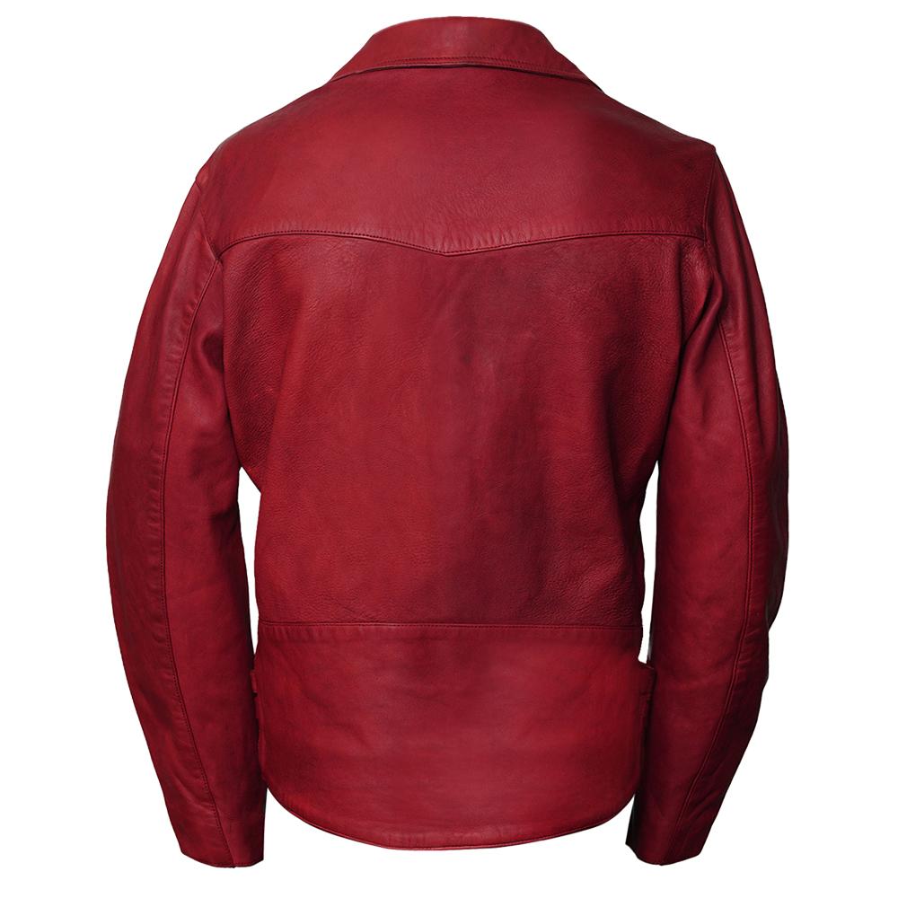 Easy Rider Red Leather Jacket for Men - Genuine Slim Fit