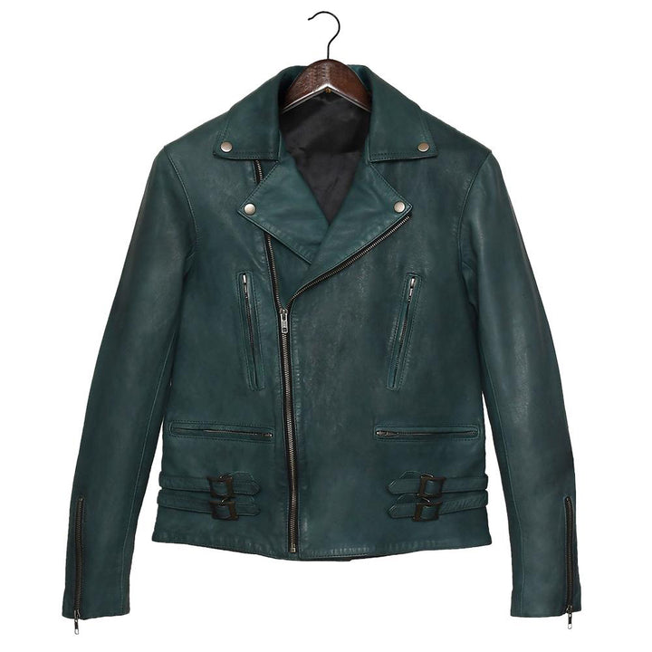 EASY RIDER TURQUOISE Leather Jacket for Men - Genuine Slim Fit