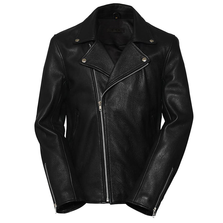 Premium Stylish Biker Black Fashion Leather Jacket for Men - Genuine Slim Fit