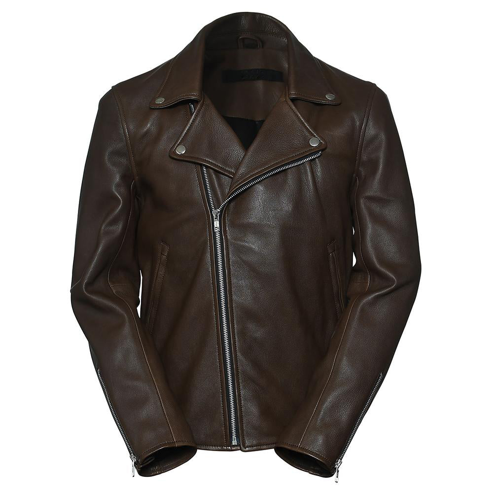 Premium Stylish Biker Brown Fashion Leather Jacket for Men - Genuine Slim Fit