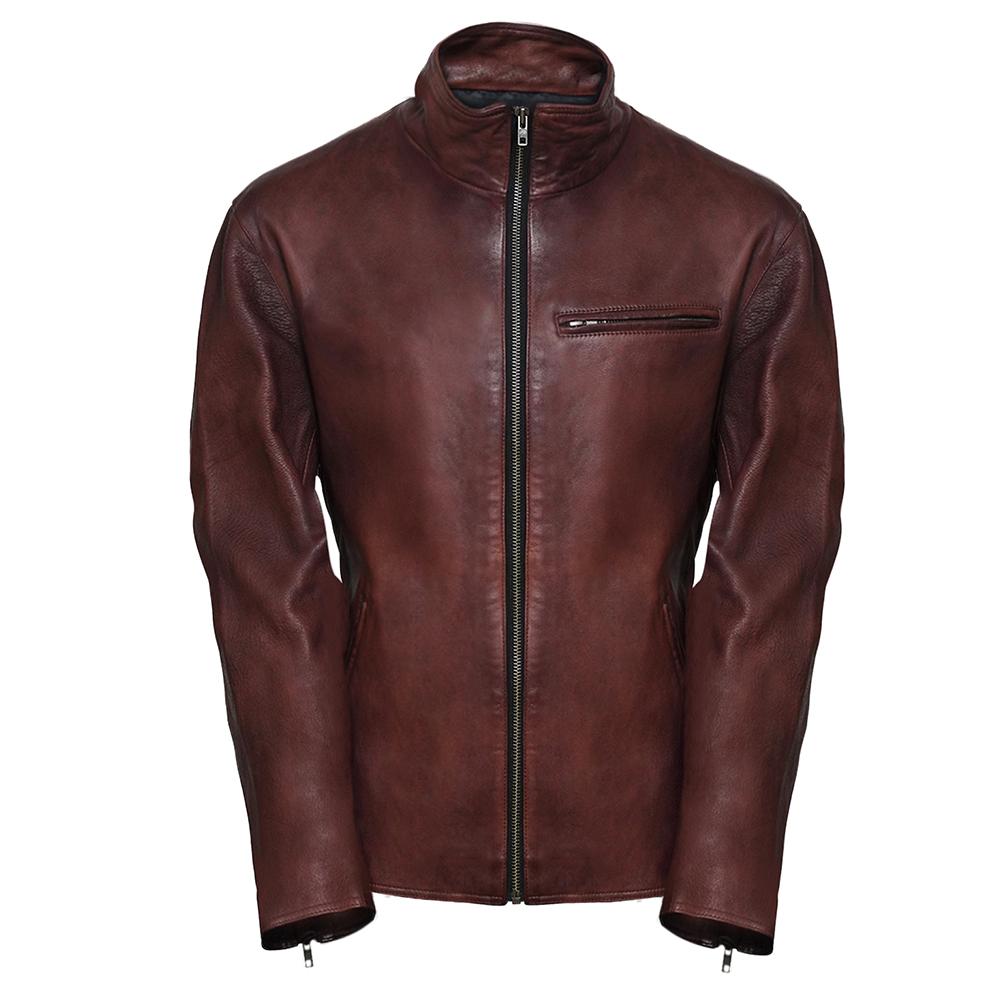 Premium Slim Fit Brown Leather Jacket for Men - Genuine Slim Fit