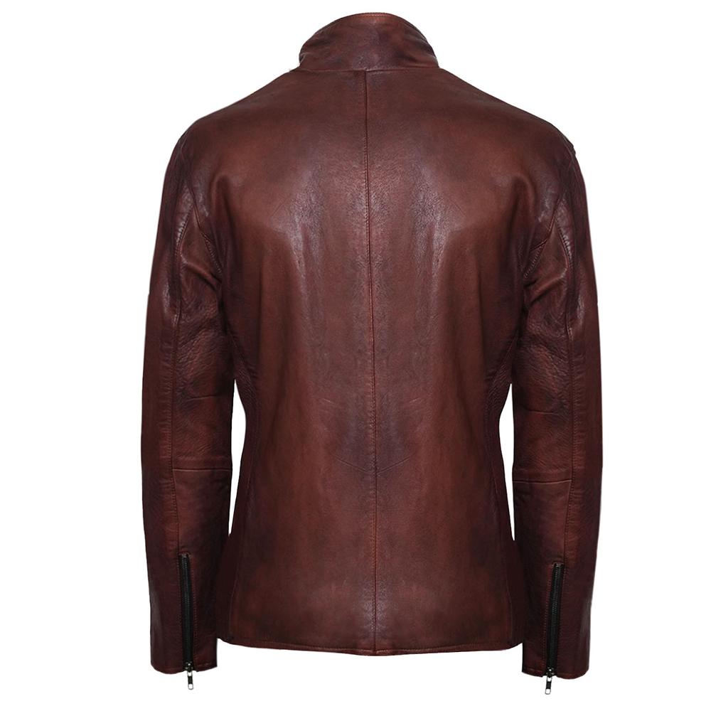Premium Slim Fit Brown Leather Jacket for Men - Genuine Slim Fit