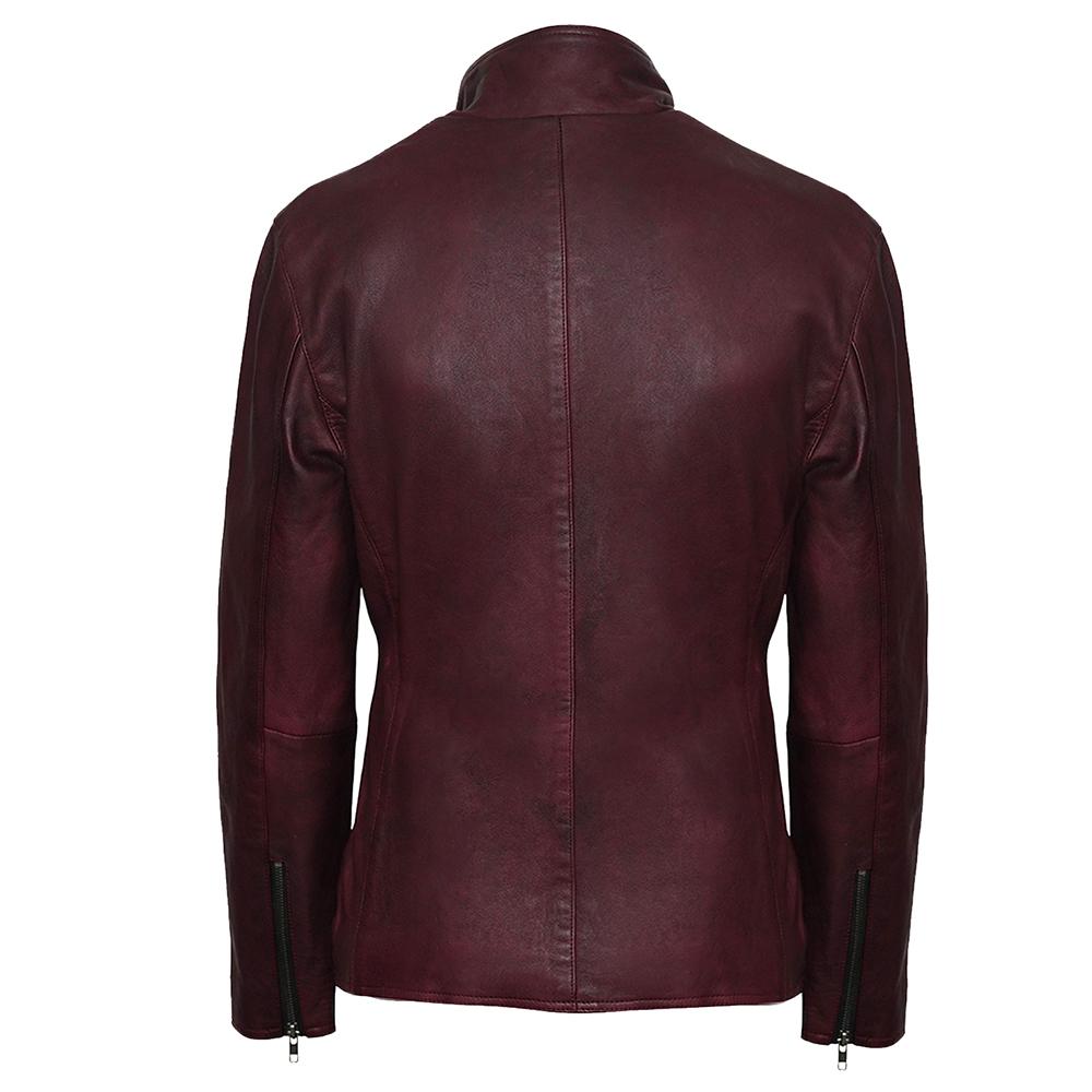 Premium Slim Fit Burgundy Leather Jacket for Men - Genuine Slim Fit